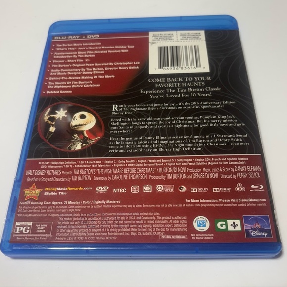 The Nightmare Before Christmas: Blu-ray, digital code and DVD combo pack - Picture 2 of 3